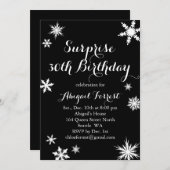 Invitation d'anniversaire Surprise Winter - noir (Devant / Derrière)