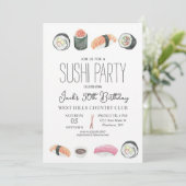 Invitation d'anniversaire Sushi & Sake (Debout devant)