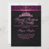 Invitation d'anniversaire Sweet16 avec impression  (Dos)