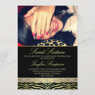 Invitation d'anniversaire Sweet16 avec impression
