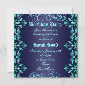 Invitation d'anniversaire Sweet 16 avec impression (Dos)