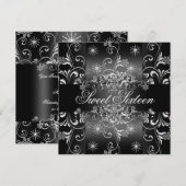 Invitation d'anniversaire Sweet 16 flocon de neige (Devant / Derrière)