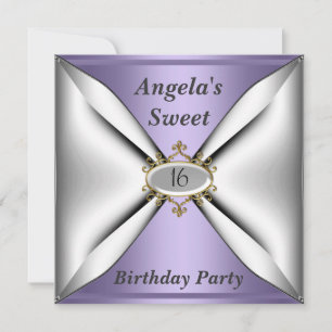Invitation d'anniversaire Sweet 16 Mauve