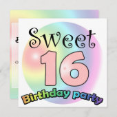 Invitation d'anniversaire Sweet 16 personnalisée (Devant / Derrière)