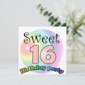 Invitation d'anniversaire Sweet 16 personnalisée (Debout devant)