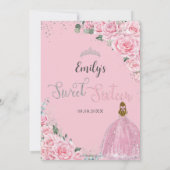 Invitation d'anniversaire Sweet 16 Princesse Blond (Dos)