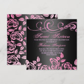 Invitation d'anniversaire Sweet 16 Rose Tourbillon (Devant / Derrière)