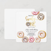 Invitation d'anniversaire Sweet One, 1ère fille d' (Devant / Derrière)