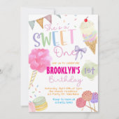 Invitation d'anniversaire Sweet One | Crème glacée (Devant)