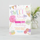 Invitation d'anniversaire Sweet One | Crème glacée (Debout devant)