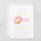 Invitation d'anniversaire Sweet One Donuts, 1er an (Devant)