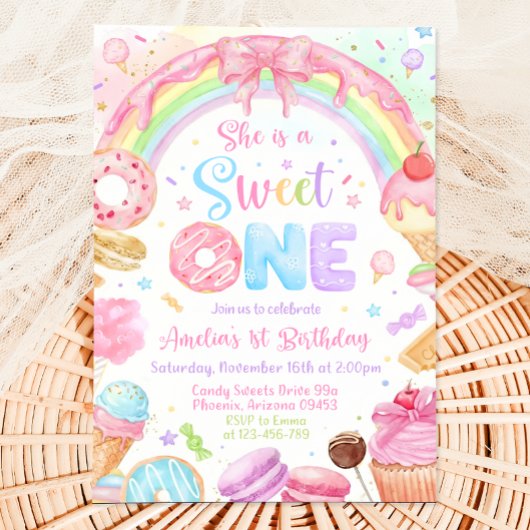 Invitation d'anniversaire Sweet One, Invitation 1e