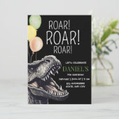 Invitation d'anniversaire T-Rex Aventure Jurassiqu (Debout devant)
