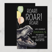Invitation d'anniversaire T-Rex Aventure Jurassiqu (Devant / Derrière)