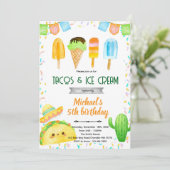 Invitation d'anniversaire Taco et glace (Debout devant)