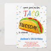Invitation d'anniversaire Taco modifiable (Devant / Derrière)