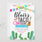 Invitation d'anniversaire Taco Twosday (Devant)