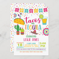Invitation d'anniversaire Tacos & Tequila - Wh