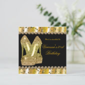 Invitation d'anniversaire talons hauts pailletés o (Debout devant)