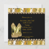 Invitation d'anniversaire talons hauts pailletés o (Dos)