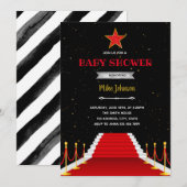 Invitation d'anniversaire tapis rouge (Devant / Derrière)