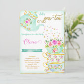 Invitation d'anniversaire Tea Party (Debout devant)
