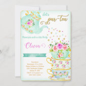 Invitation d'anniversaire Tea Party (Devant)