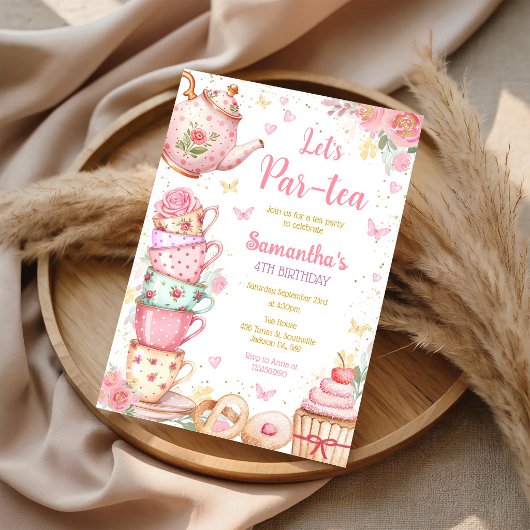 Invitation d'anniversaire Tea Party