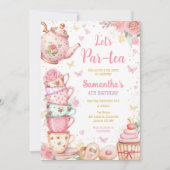 Invitation d'anniversaire Tea Party (Devant)