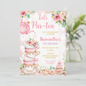 Invitation d'anniversaire Tea Party (Debout devant)