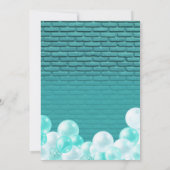 Invitation d'anniversaire Teal Let's Party Glow (Dos)
