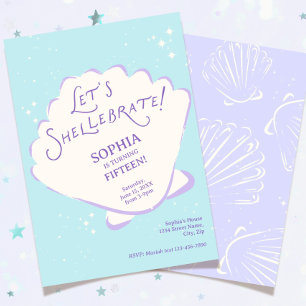 Invitation d'anniversaire tendance fille sirène co