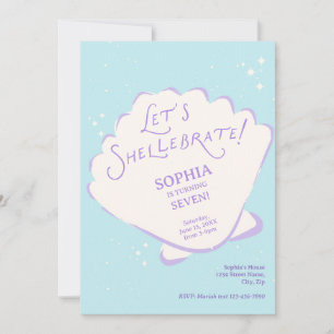 Invitation d'anniversaire tendance Mermaid Seashel