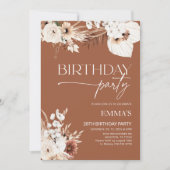 Invitation d'anniversaire Terracotta Boho Pampas (Devant)