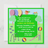 Invitation d'anniversaire : Terrain de jeu 006 (Devant)