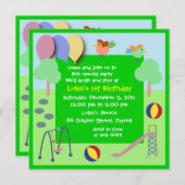 Invitation d'anniversaire : Terrain de jeu 006 (Devant / Derrière)