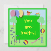 Invitation d'anniversaire : Terrain de jeu 006 (Dos)