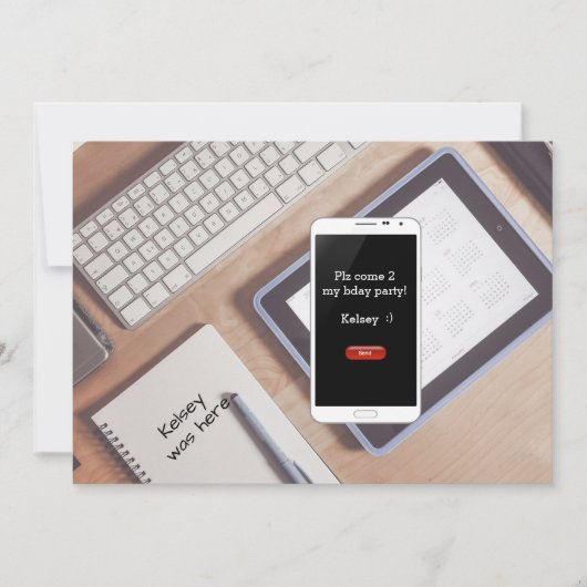 Invitation d'anniversaire textuelle (Devant)