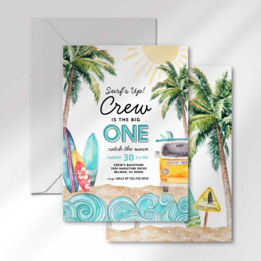 Invitation d'anniversaire The Big One Surf
