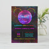 Invitation d'anniversaire Thématique Disco Pour En (Debout devant)