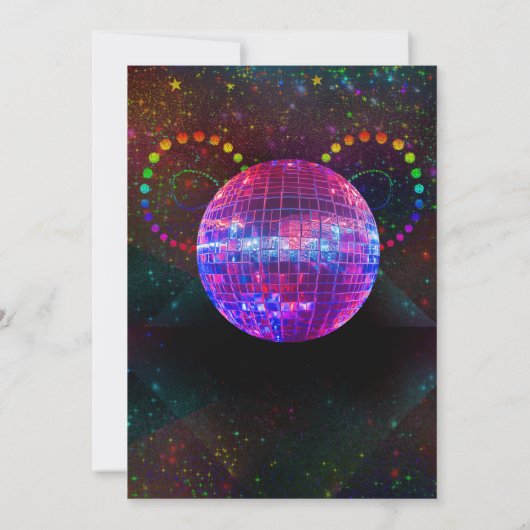 Invitation d'anniversaire Thématique Disco Pour En (Dos)