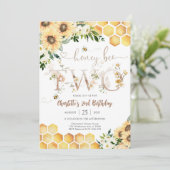 Invitation d'anniversaire thème abeille 2 ans (Debout devant)