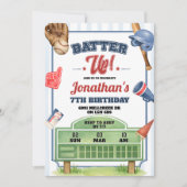 Invitation d'anniversaire thème baseball Batter Up (Devant)