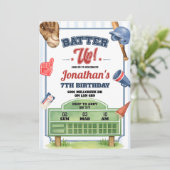Invitation d'anniversaire thème baseball Batter Up (Debout devant)