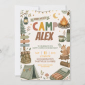 Invitation d'anniversaire thème camping garçon tou (Devant)