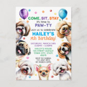 Invitation d'anniversaire Thème Chien 7 ans (Devant)
