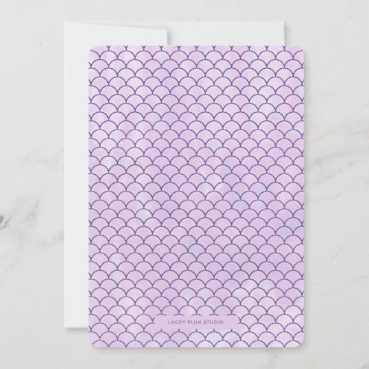 Invitation  d'anniversaire thème de sirène (Dos)