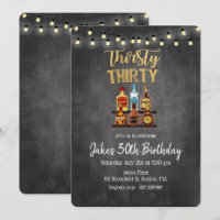 Invitation d'anniversaire Thirsty Thirty
