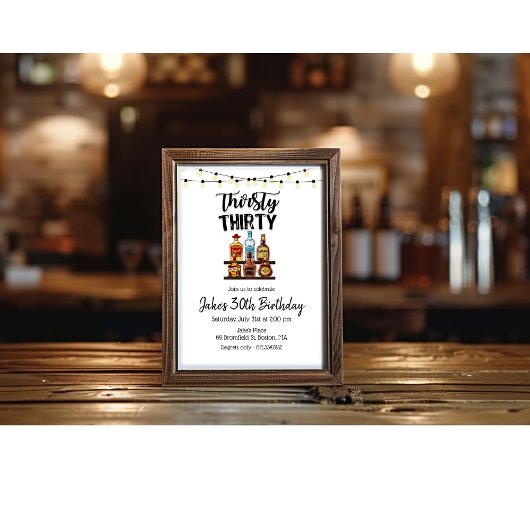 Invitation d'anniversaire Thirsty Thirty