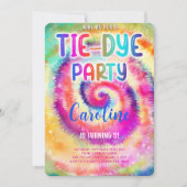 Invitation d'anniversaire Tie Dye (Devant)